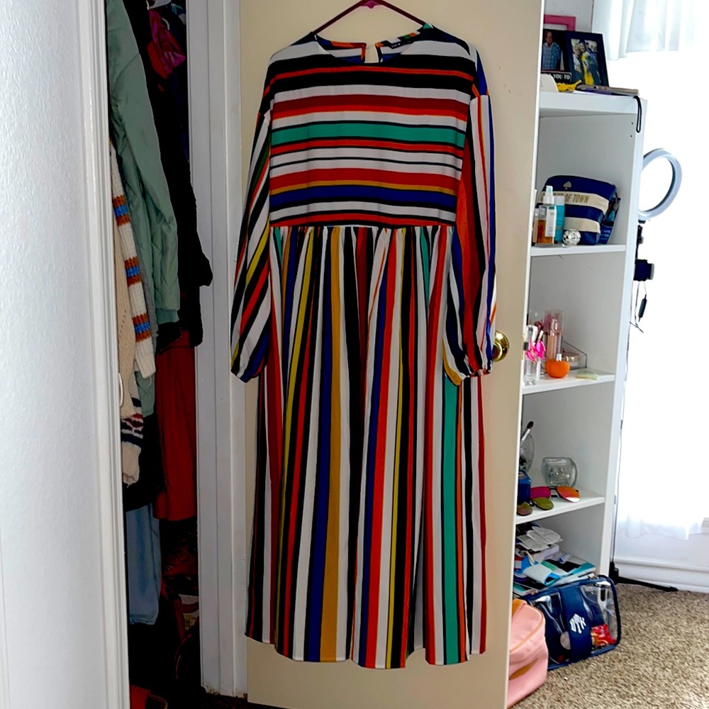 Stripped Dress Long